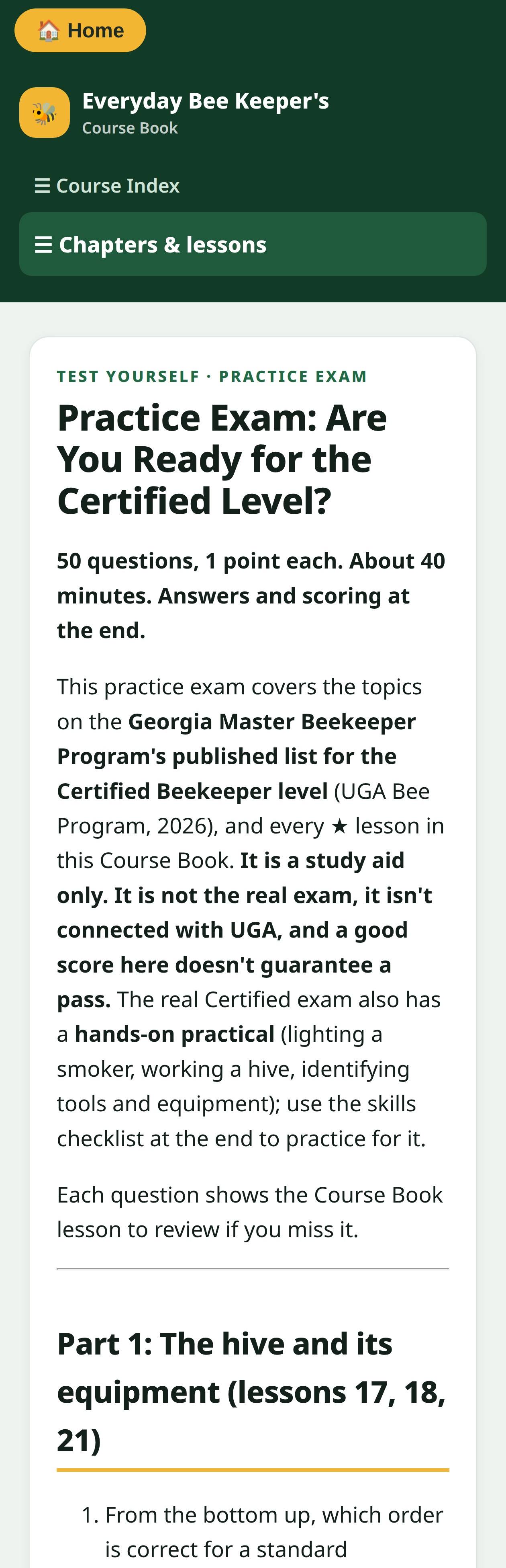 The practice exam