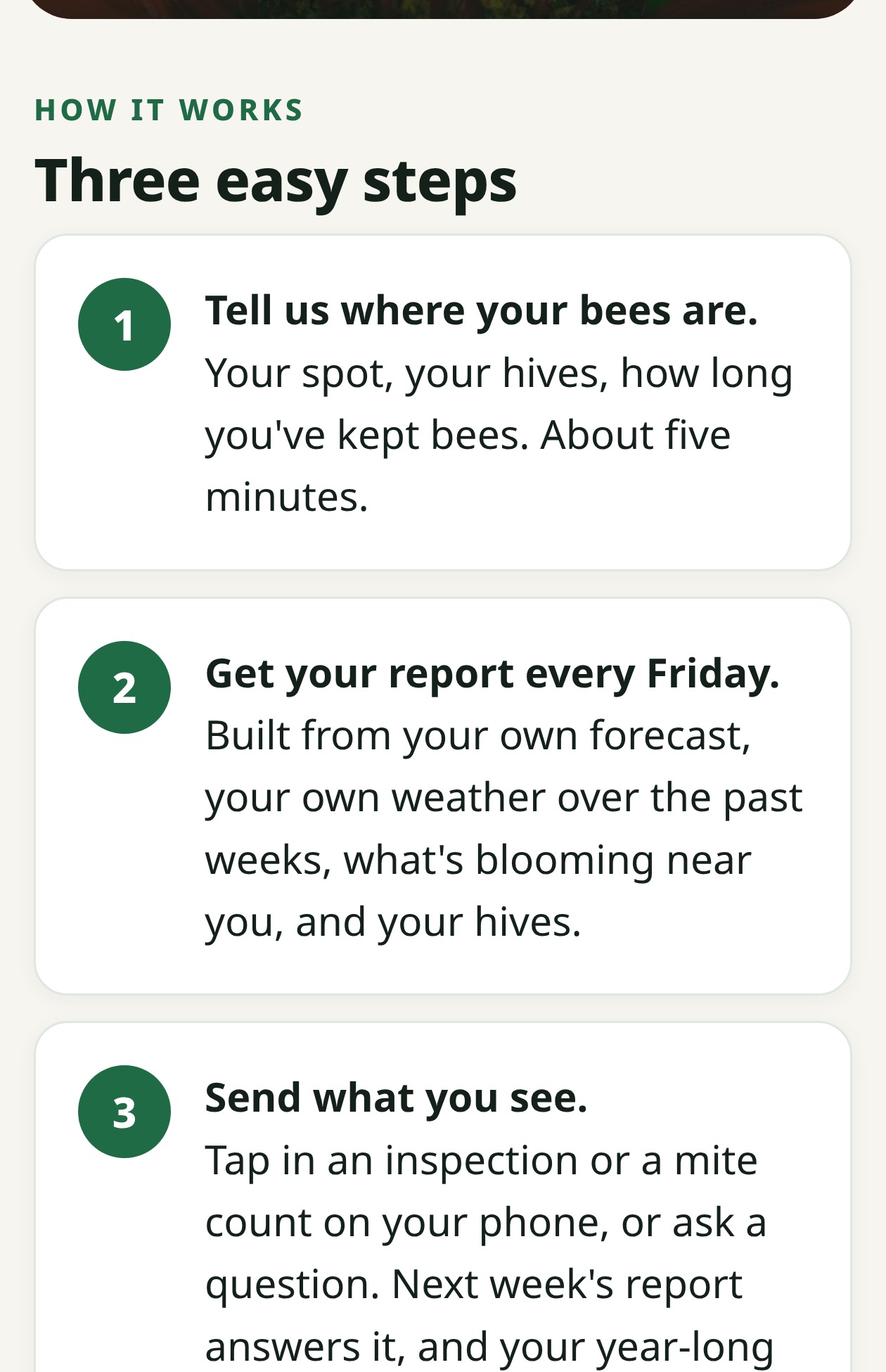 Three easy steps on the Get Started page